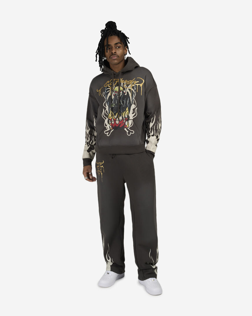 Shop Ed Hardy Fire Lord Fleece Pants EHM8008-10-GRY grey | SNIPES USA