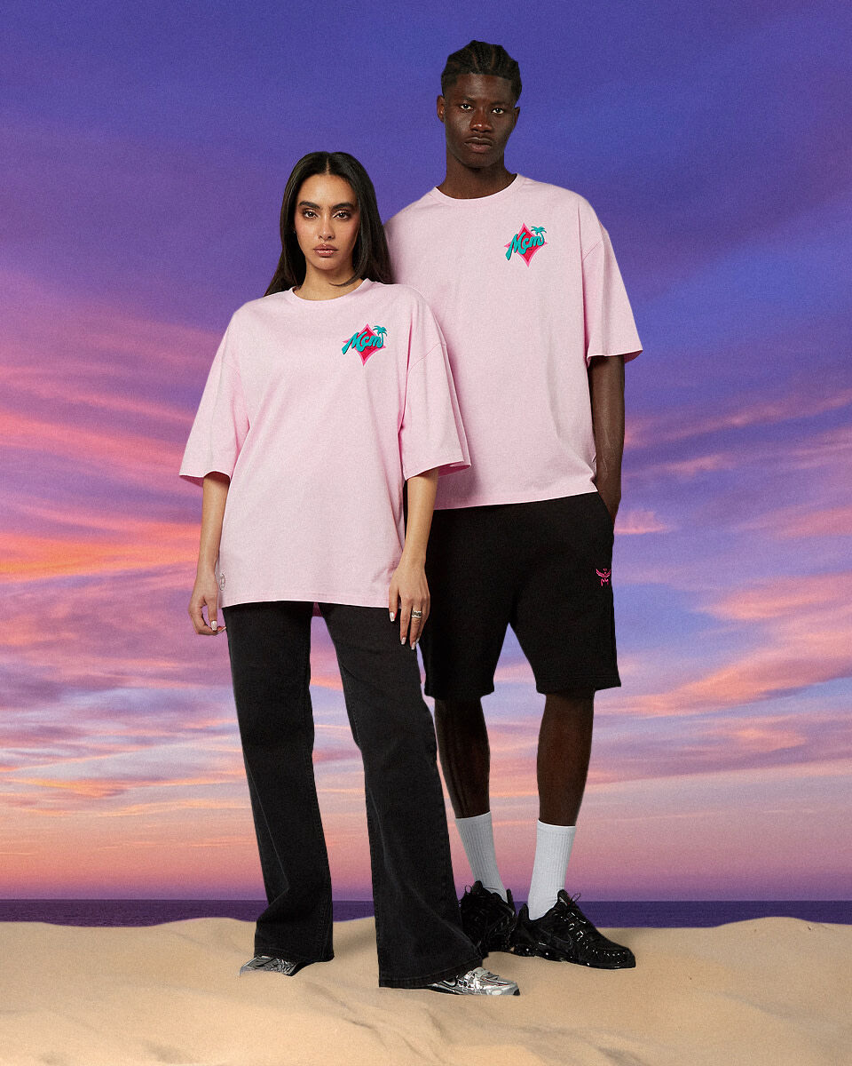 Shop MCM MCM x SNIPES Palm T-Shirt SFM252-002-3-ROS pink | SNIPES USA