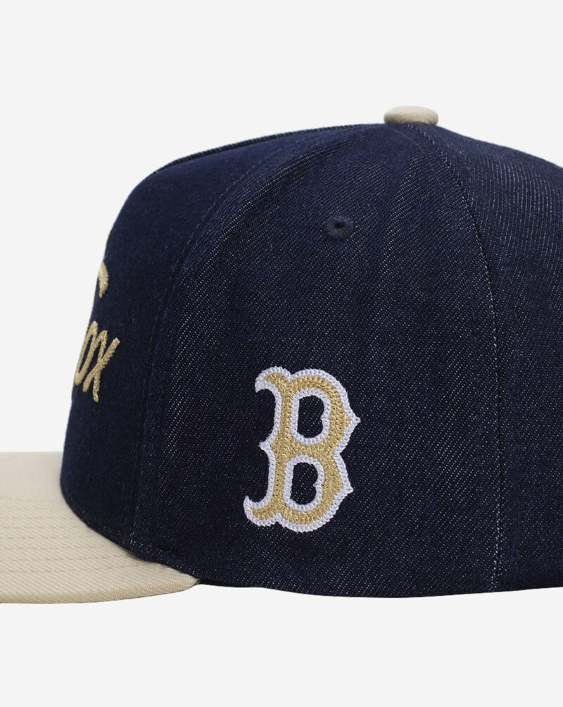 Mitchell  Ness Boston Red Sox Pro Pinch Denim Chainstitch Snapback Hat HP14680-BRSDNCR Blue 2