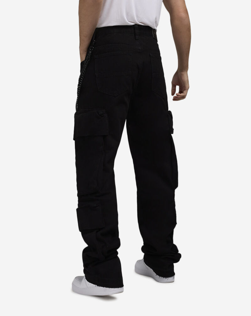 Decibel Baggy Cargo Pants With Chain DECWB477-BLK Black 2