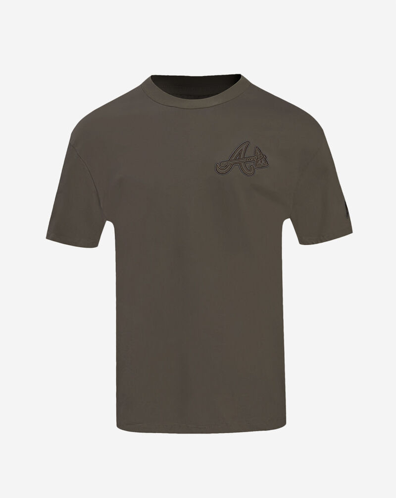 PRO STANDARD Atlanta Braves Neutral Drop Shoulder Tee LAB137001-DKT Brown 1