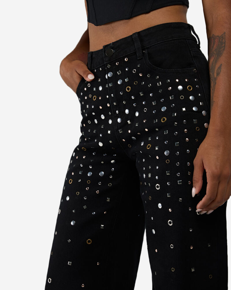 American Bazi Grommet Front Denim RJH11026-BLK Black 3