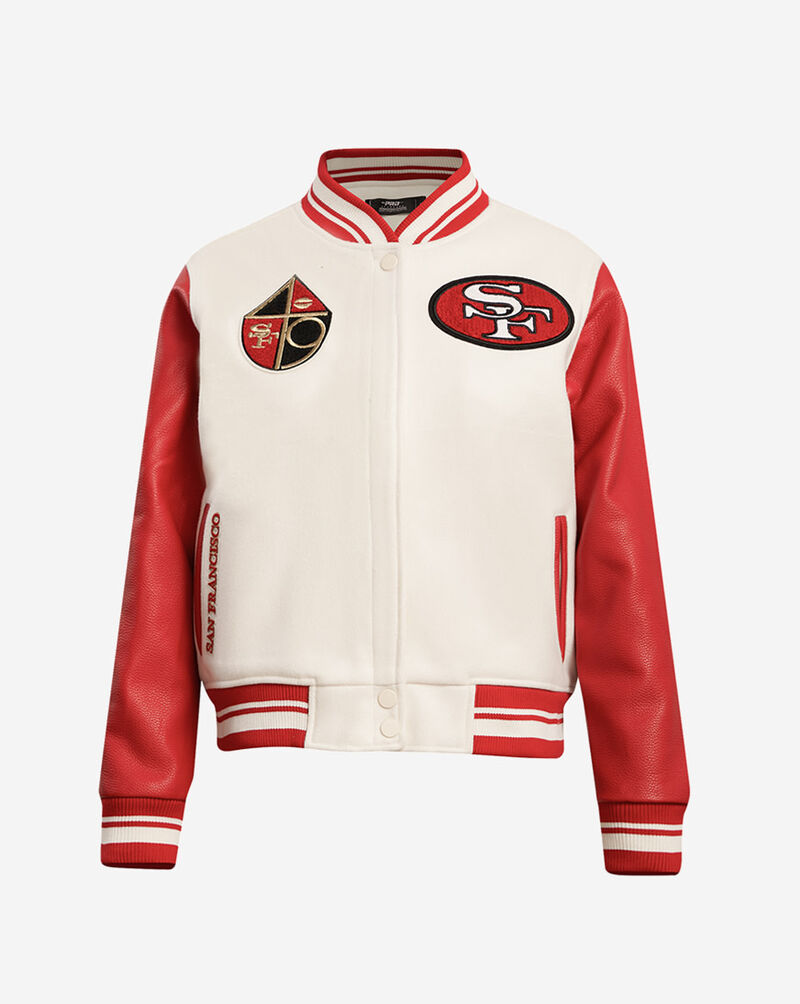 PRO STANDARD San Francisco 49Ers Retro Classic Rib Wool Varsity Jacket FS4H43620-ERD cream 1