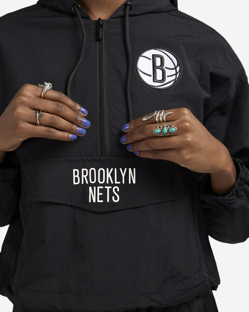 PRO STANDARD Brooklyn Nets Classic Wind Woven 1/2 Zip Jacket BBNU515453-BLK Black 3