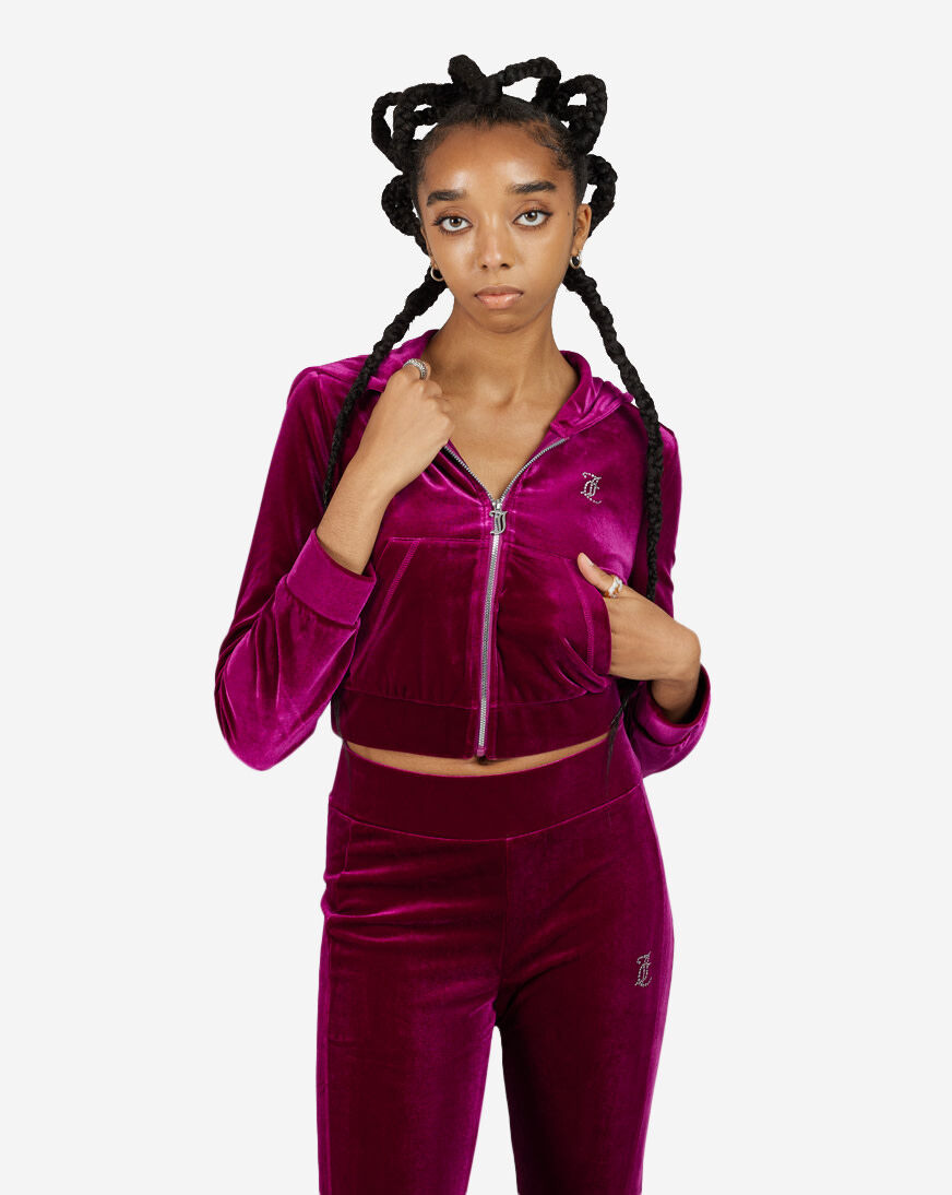 Shop Juicy Couture Cropped Zip Front Jacket J2FTV529-J7018