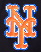 PRO STANDARD New York Mets Classic Chenille Double Knit Short Sleeve Pull Over Hoodie LNM135080-BOR Black 4