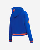 New York Mets Retro Classic Rib Fleece Cropped Pullover Hoodie