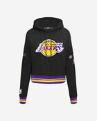 PRO STANDARD Los Angeles Lakers Retro Classic Fleece Cropped Pull Over Hoodie BLLC56214-BKY Black 1