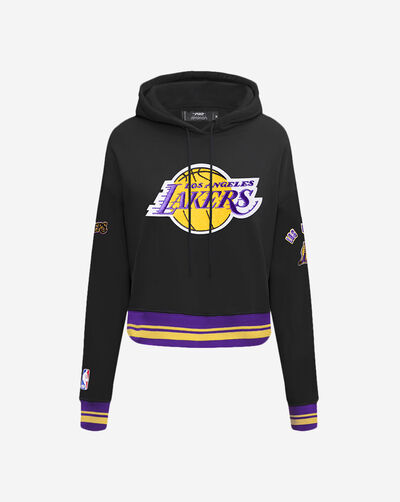 Los Angeles Lakers Retro Classic Fleece Cropped Pull Over Hoodie