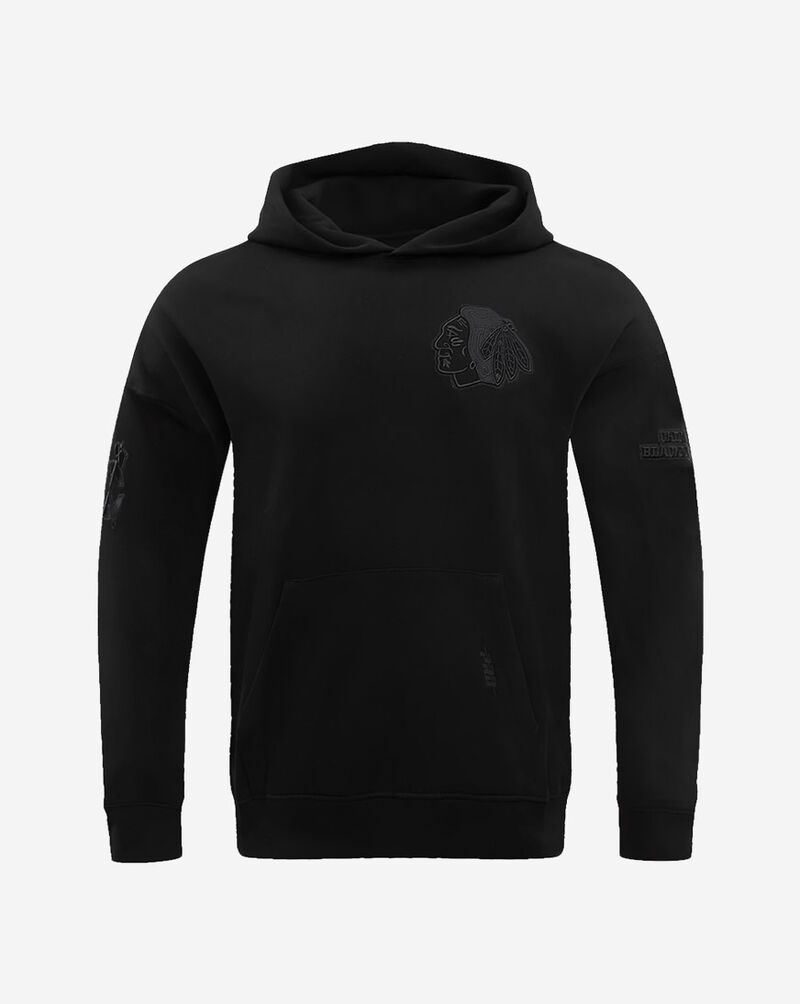 PRO STANDARD Chicago Blackhawks Neutral Drop Shoulder Fleece Pullover Hoodie HCB560984-BLK Black 1