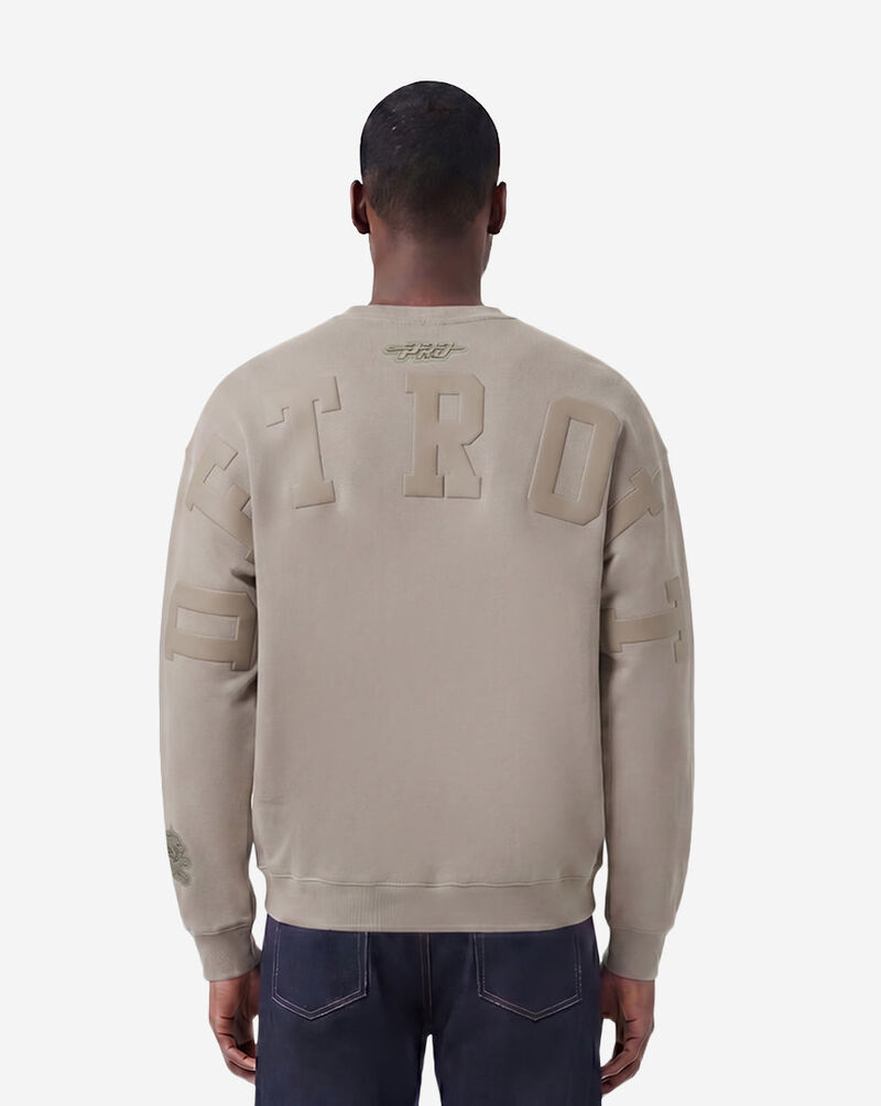 PRO STANDARD Detroit Lions Wingspam Drop Shoulder Crewneck FDL5410526-TAU Beige 3
