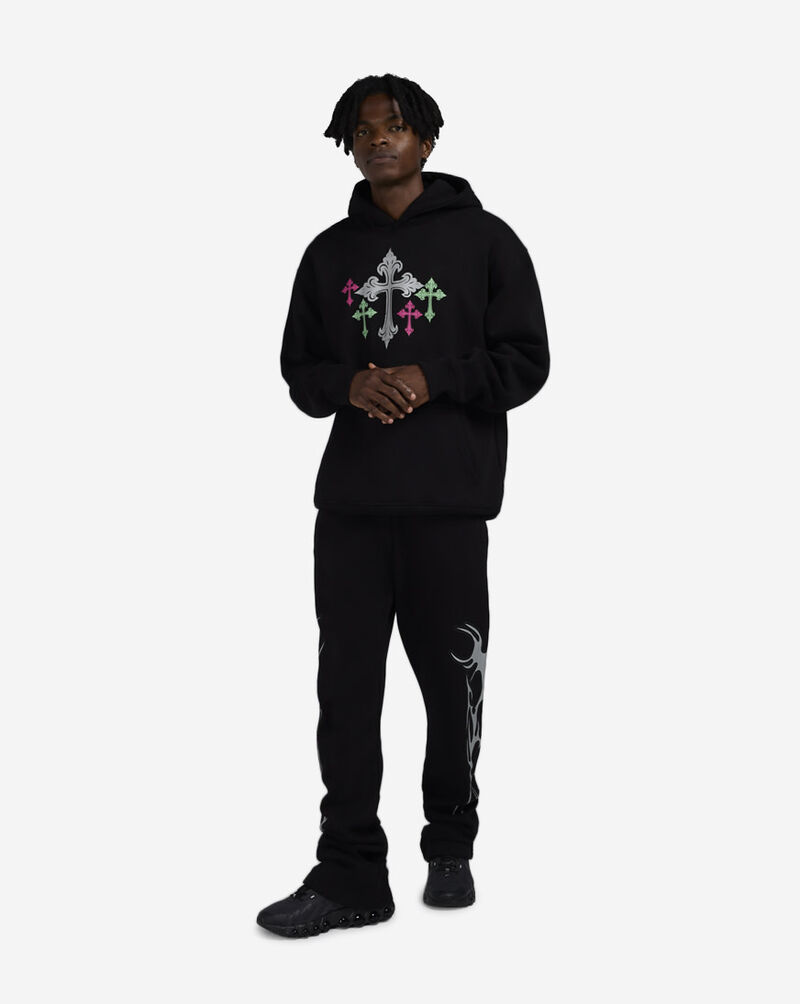 Decibel Multi Color Cross Hoodie DCB003-BLK Black 4