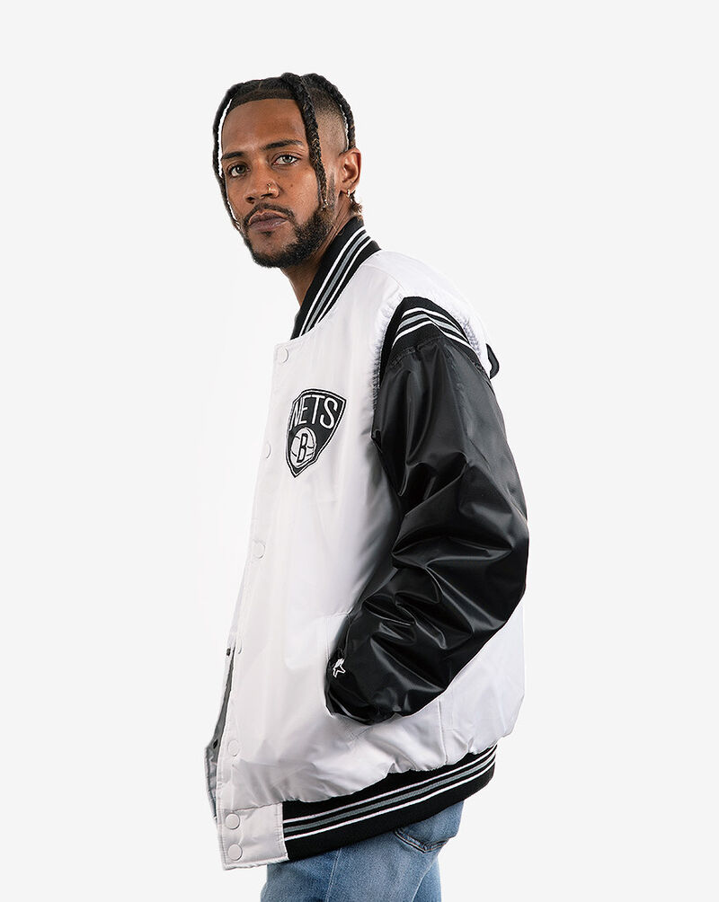 Starter Brooklyn Nets Renegade Satin Varsity Jacket Mens Clothes Snipes Usa