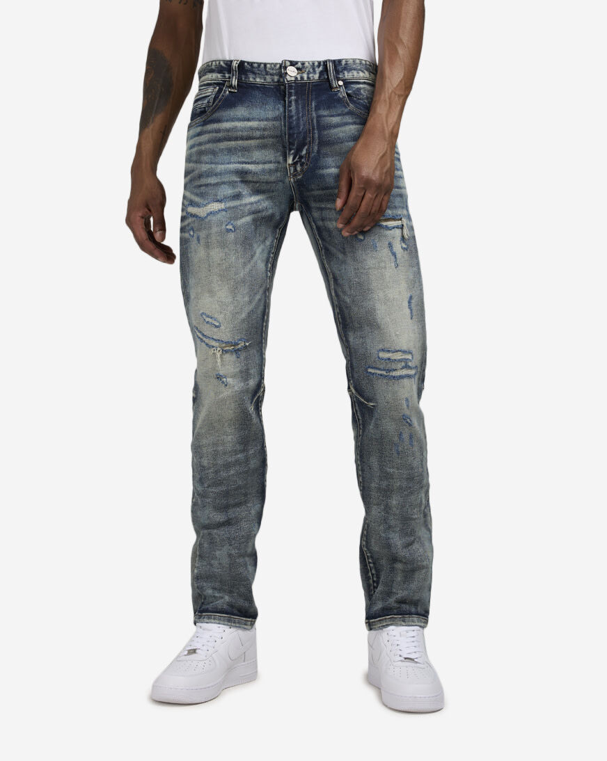 Shop Smoke Rise Distressed 5Pkt Basic Slim Jeans JP25622SNZ-BLU