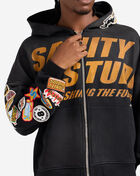 Decibel Patch Work Fleece Hoodie  DECKT127-BLK Black 3