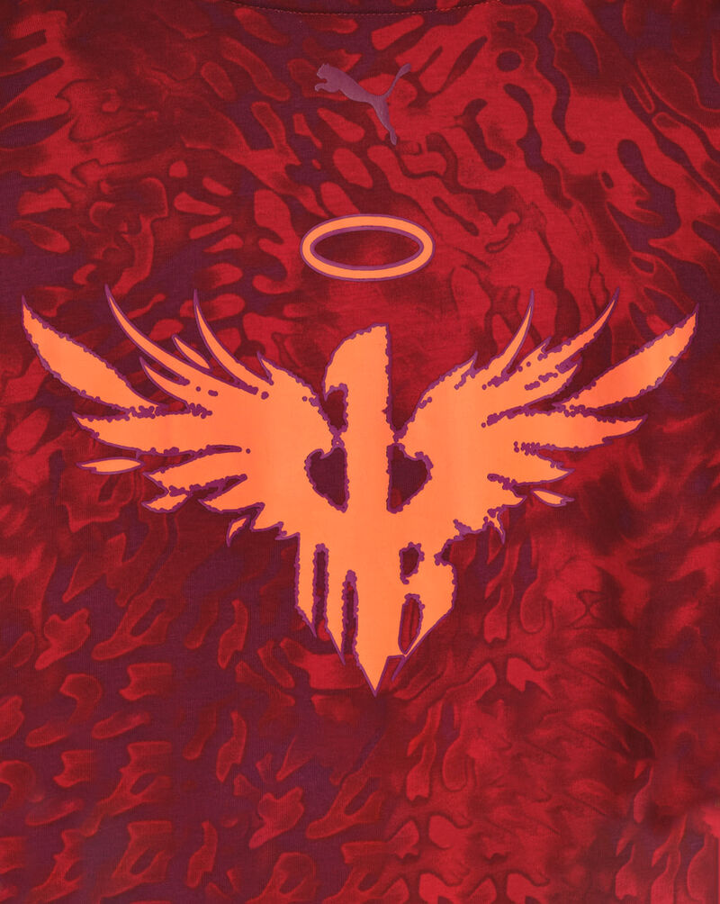 Puma Grade School Melo X Super Nova CTN Long Sleeve Jersey Tee PSP26M9T-21368 Pink 4