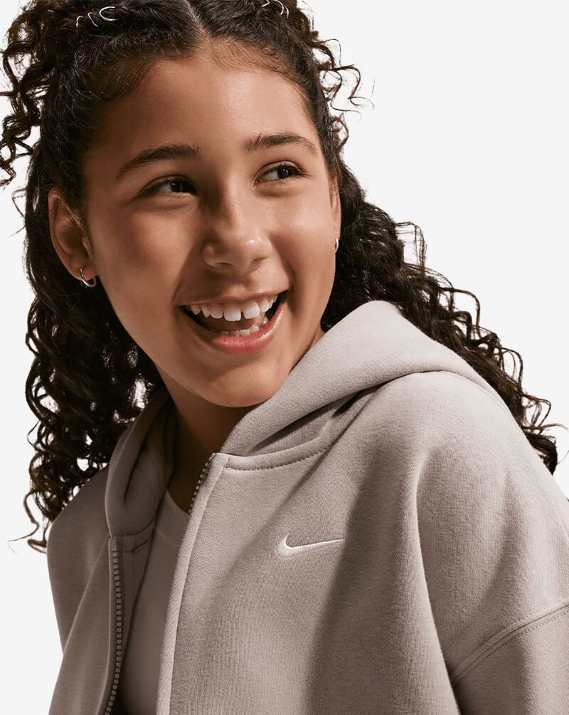 Nike Big Kids' NSW Studio Fleece Oversized Full-Zip Hoodie IM4904-211 Beige 4