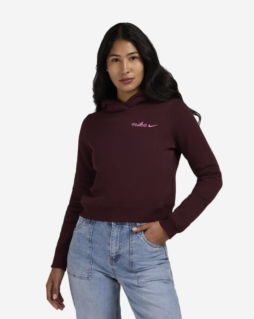 Shop Nike NSW Phoenix Fleece Shrunken Hoodie IM7494-652 red