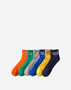 Outlined 6Pk Quarter Socks (L)