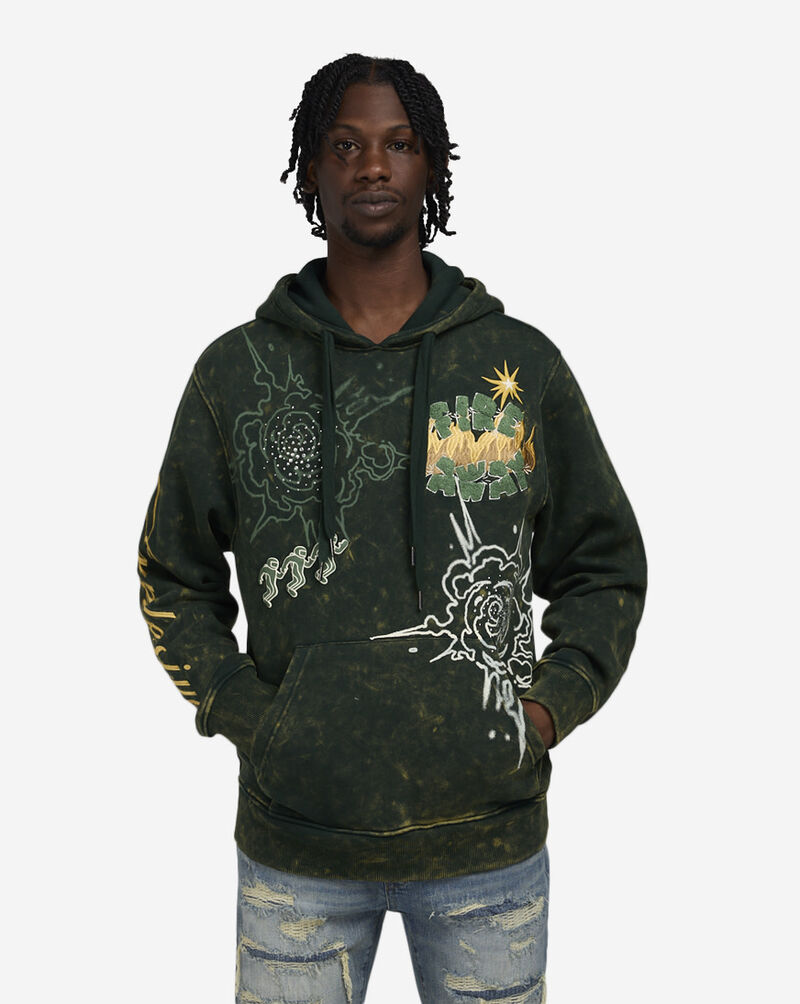 Smoke Rise Rhinestone Dystopia Hoodie FO24558SN-GRN Green 1