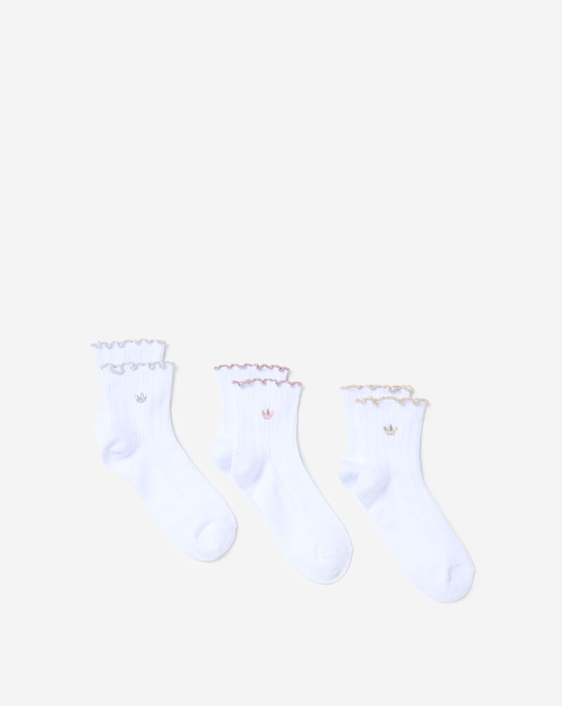 adidas Originals Ruffle 3-Pack Quarter Socks KL3631B White 2