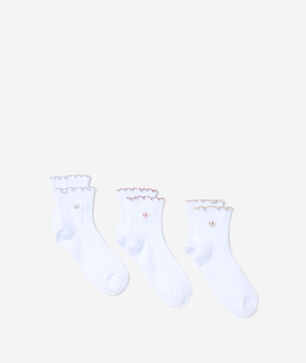 Originals Ruffle 3-Pack Quarter Socks