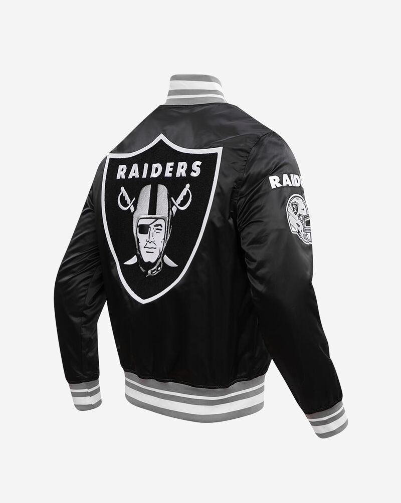 PRO STANDARD Las Vegas Raiders Mash Up Rib Satin Jacket FOR6410412-BGY Black 3