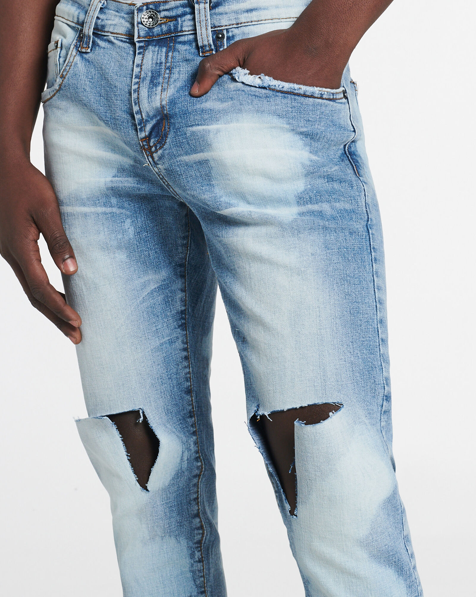 Shop Decibel Blasted Knee Jeans DECWB353LIN blue SNIPES USA