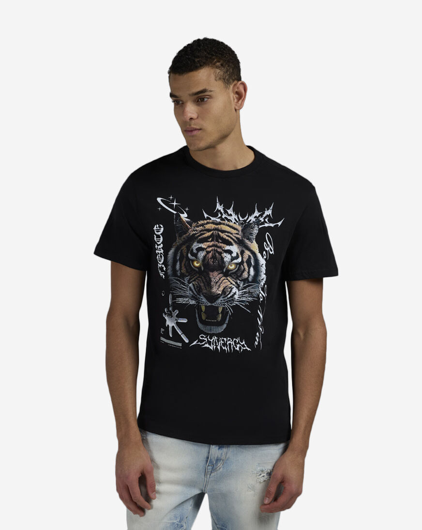Shop Graphic Tees Tiger Born To Run Tee MTUS543-US-00007 black