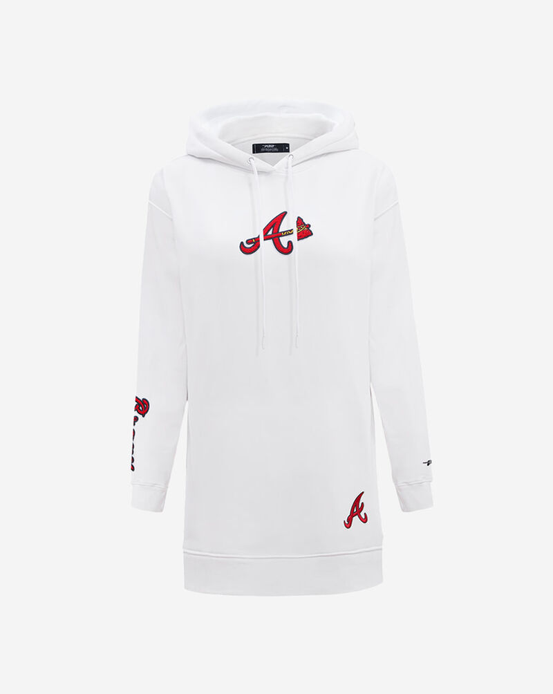 PRO STANDARD Atlanta Braves Classic Fleece Hoodie Dress LABB34346-WHT White 1