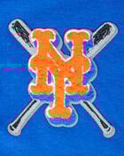 New York Mets Mash Up Rib Fleece Cropped Pull Over Hoodie 
