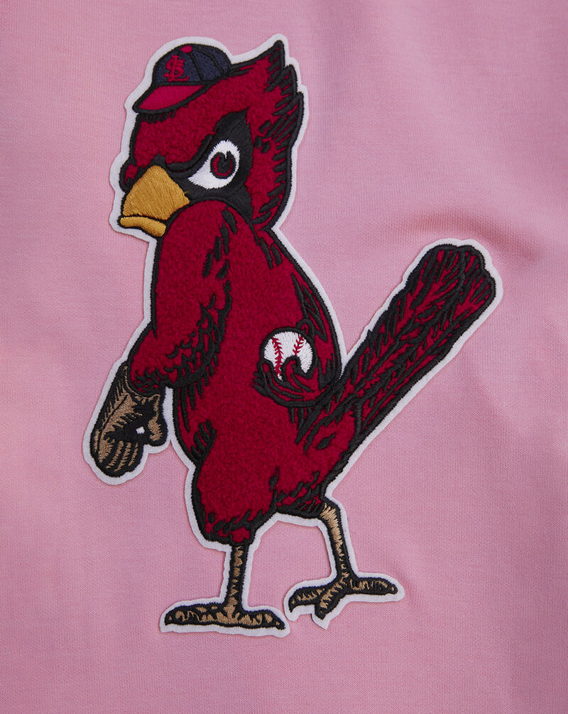 PRO STANDARD St. Louis Cardinal Classic Chenille Double Knit Pull Over Hoodie  LSC531625-PNK Pink 2