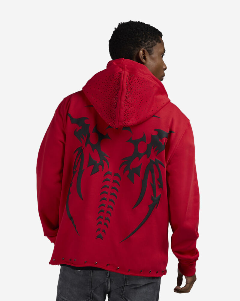 BKYS Apparel Skeleton Full Zip Up Mask Hoodie H1285MS-RED Red 2