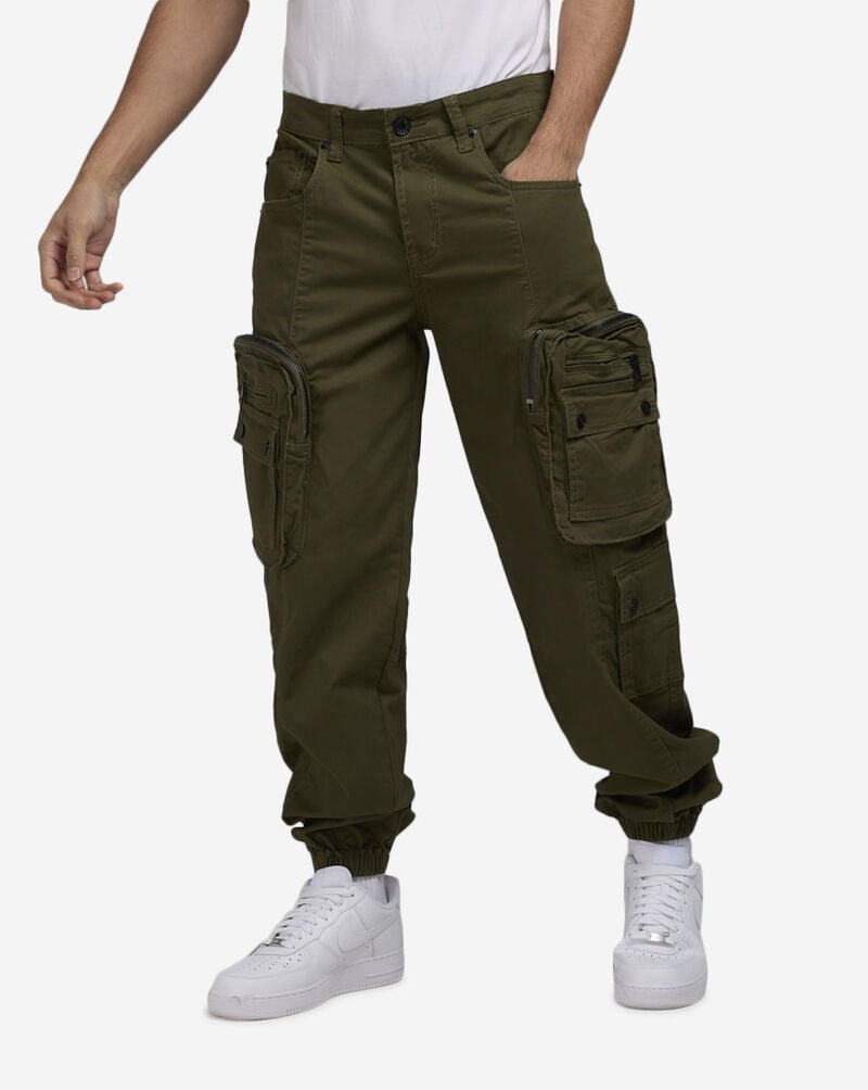 Decibel Cargo Jogger Pants DECWB475-OLV Green 1