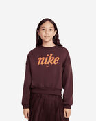 Nike Girls'  NSW Club Fleece Graphics Crew FZ5566-652 Red 1