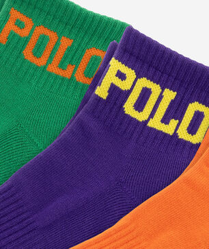 6Pk Color Logo Quarter Socks (L)