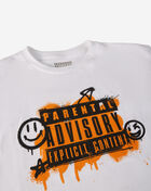 Graphic Tees Grade School Smiley Parental Advisory Tee PAE1082YB White 2