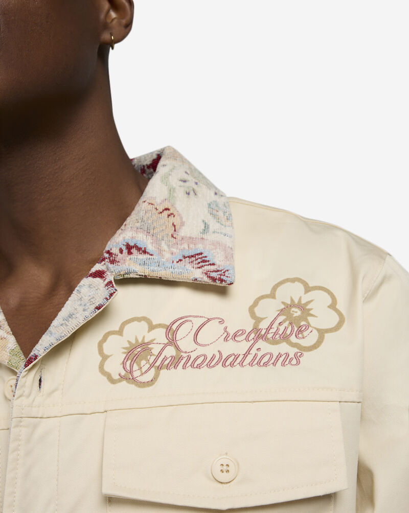 Smoke Rise Twill Tapestry Woven Short Sleeve Shirt WH25196SN-ECR cream 3