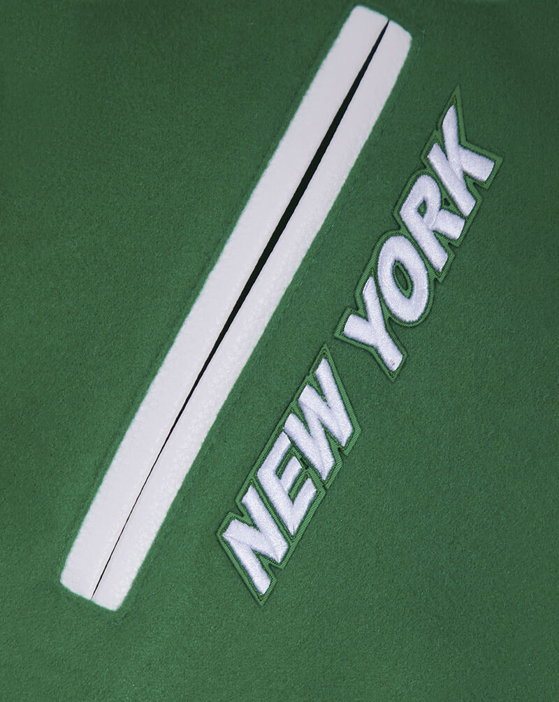 PRO STANDARD New York Jets Retro Classic Rib Wool Varsity Jacket FNJ643581-KWH Green 4