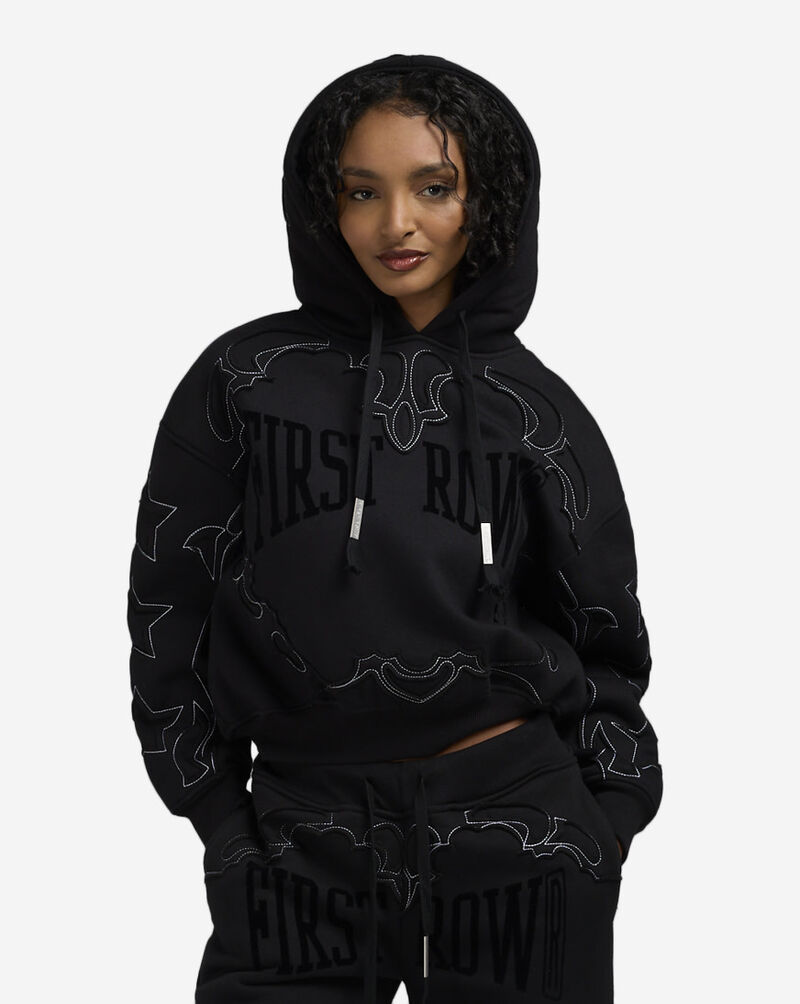 First Row Western Fleece Hoodie FRLF2478S-BLK Black 1