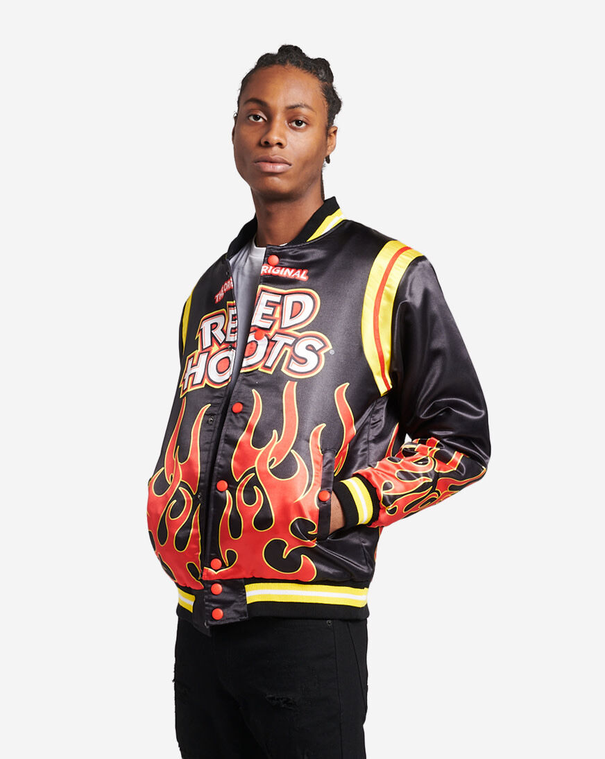 Shop Boondocks Red Hots Satin Jacket OWM1ZPFFCC-BLK black | SNIPES USA