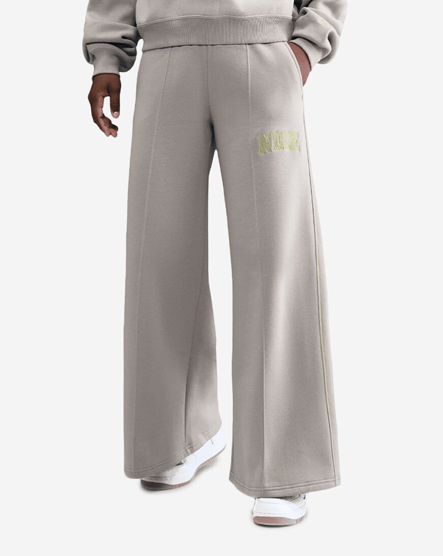 Shop Nike NSW Phoenix Fleece Wide-Leg Sweatpants IM7492-009 grey