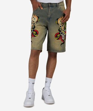 Skulls Denim Short