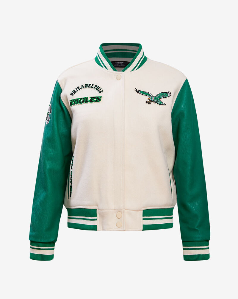 PRO STANDARD Philadelphia Eagles Retro Classic Rib Wool Varsity Jacket FPEH44149-EKG cream 1