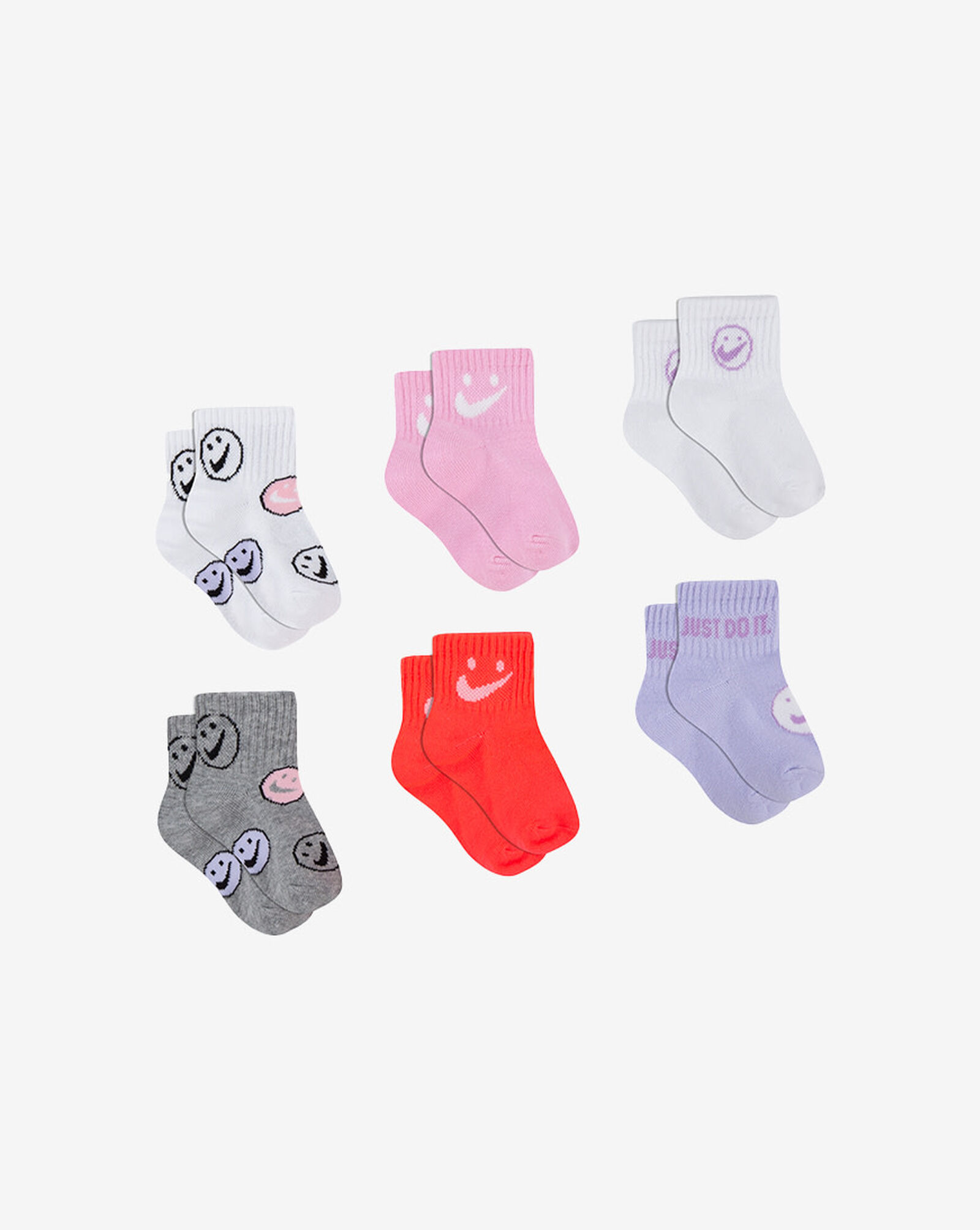Shop Nike Core Infant Ankle Socks 6 Pack NN0799A8F pink SNIPES USA