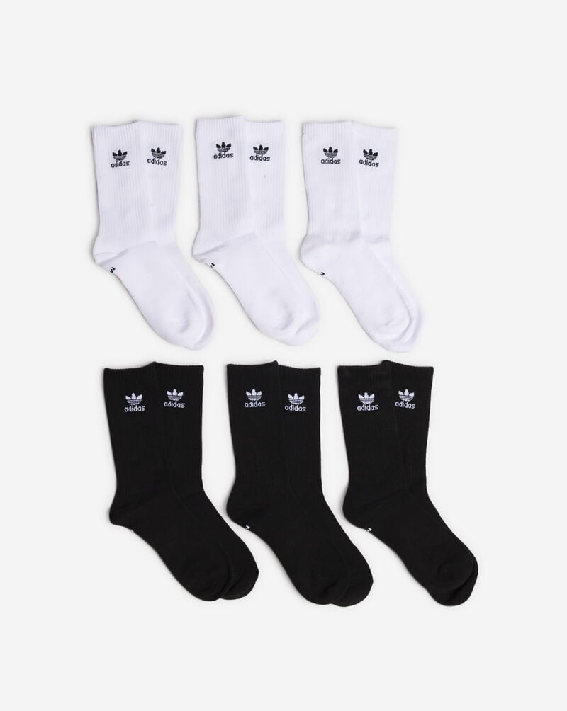 adidas Originals Trefoil 6PK Crew Socks (M) BH6437B White 1