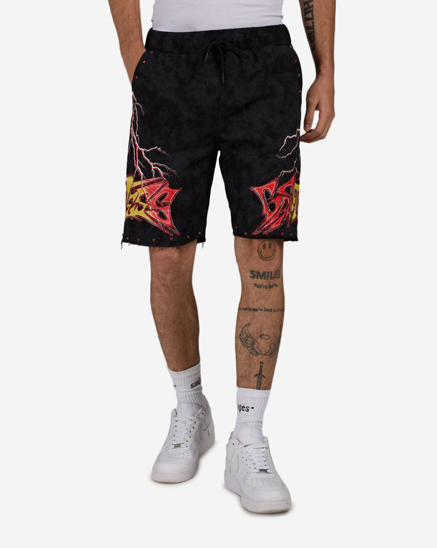 Shop BKYS Apparel Greatness Terry Shorts SP1538-BLK black | SNIPES USA