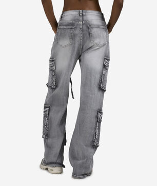 4Pkt Cargo Denim Criss Cross Straps Jeans 