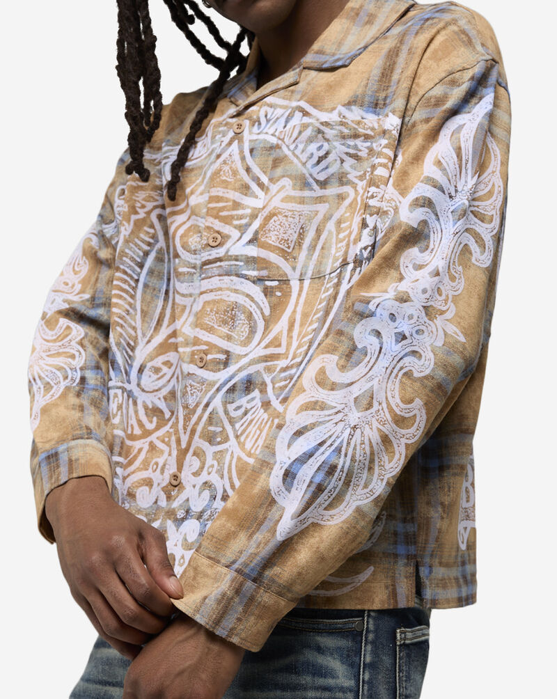 Smoke Rise Grandeur Plaid Long Sleeve Woven Shirt WH25694SN-APA Orange 3