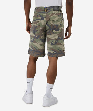 Embellished Twill Camo Shorts